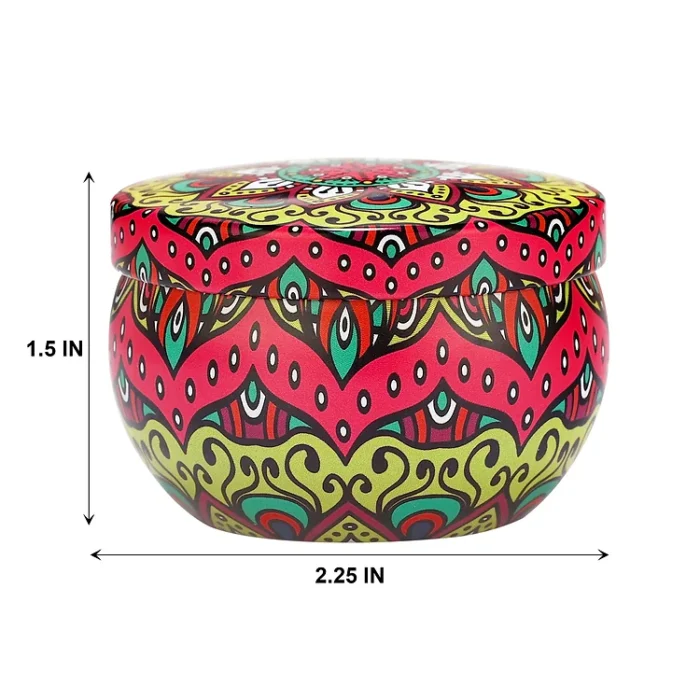 Floral Tin Soy Wax Premium Scented Candle Set of 4 Home Décor (Multicoolor)