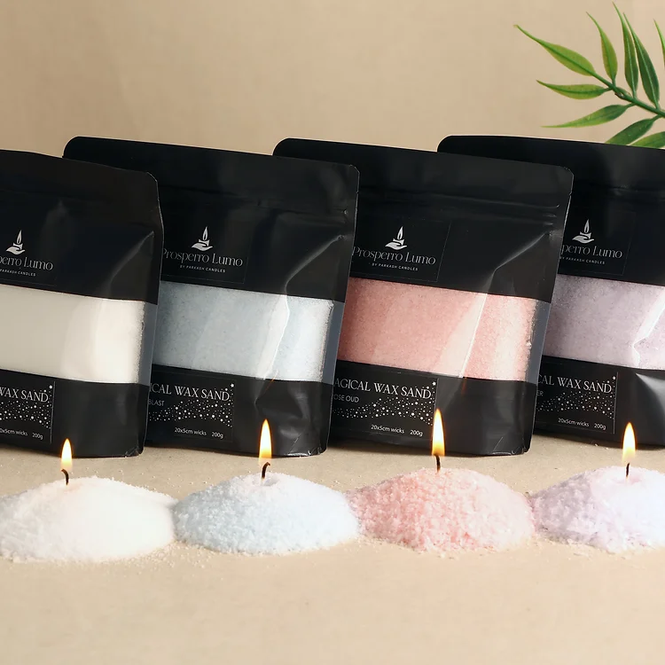 Luxury Powder Candles - Refillable Sand Wax with 20 Wicks (Rose Oudh)