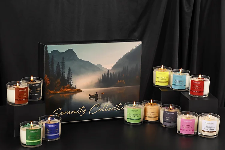 Set of 12 scented candle gift box