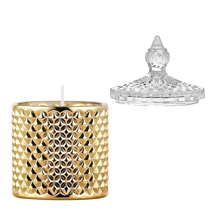 Golden wood scented candle gift