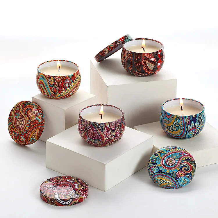 arFloral Tin Soy Wax Premium Scented Candle Set of 4 Home Décor (Multicoolor) Floral Tin Soy Wax Premium Scented Candle Set of 4 Home Décor (Multicoolor)